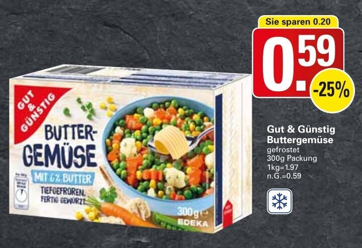 Gut Günstig Buttergemüse 300 g Packung Angebot bei WEZ