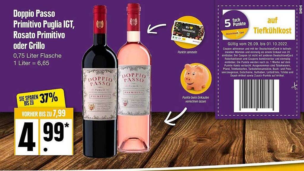 Doppio Passo Primitivo Puglia Igt Rosato Primitivo Oder Grillo Angebot