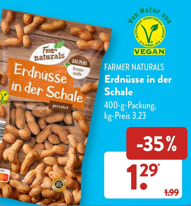 Farmer Naturals Erdn Sse In Der Schale G Packung Angebot Bei Aldi S D