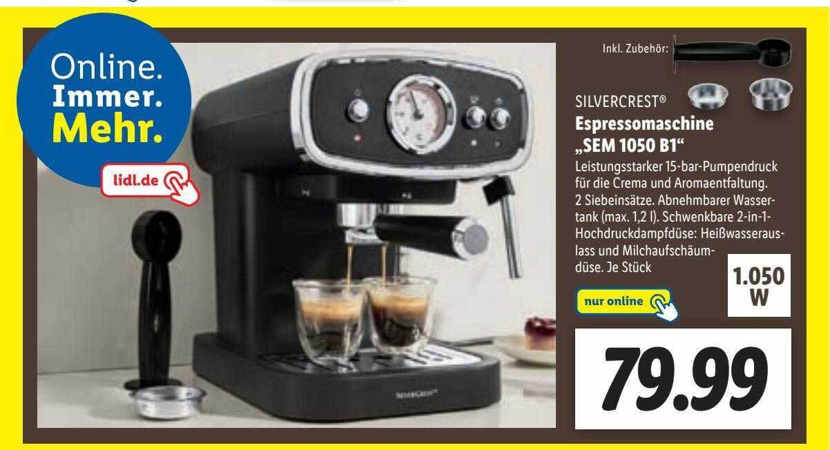 Silvercrest Espressomaschine Sem 1050 B1 Angebot Bei Lidl