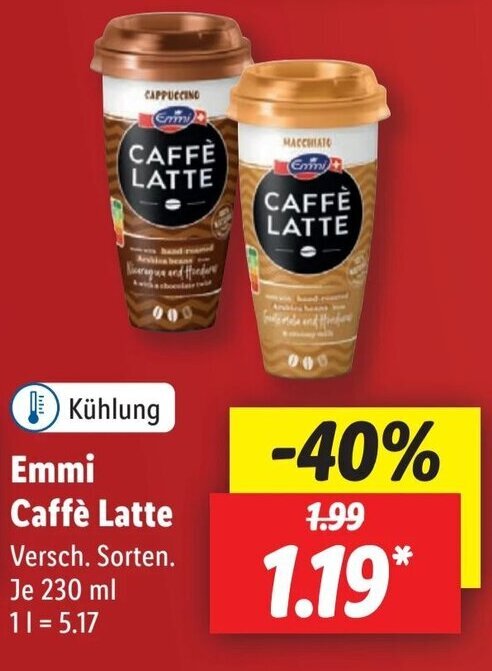 Emmi Caffè Latte 230 ml Angebot bei Lidl