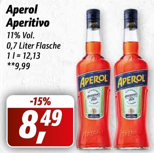 Aperol Aperitivo Liter Flasche Angebot Bei Simmel