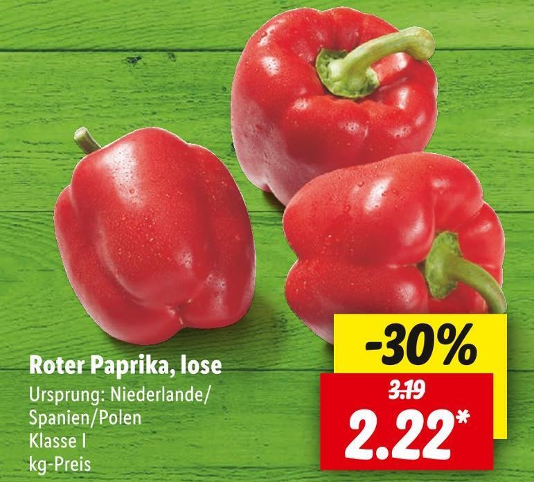 Roter Paprika Lose Angebot Bei Lidl