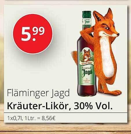 Fläminger jagd kräuter likör Angebot bei Sagasser