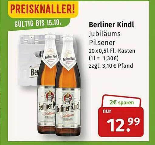 Berliner kindl jubiläums pilsener Angebot bei Markgrafen