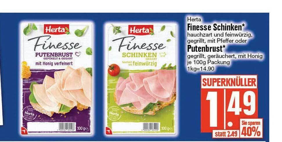 Herta Finesse Schinken Oder Putenbrust Angebot Bei Edeka