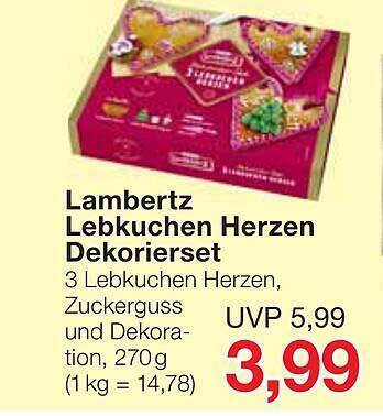 Lambertz Lebkuchen Herzen Dekorierset Angebot Bei Jawoll