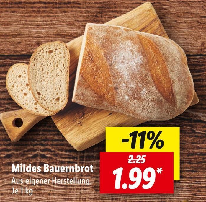 Unser Brot Mildes Bauernbrot Angebot Bei Lidl