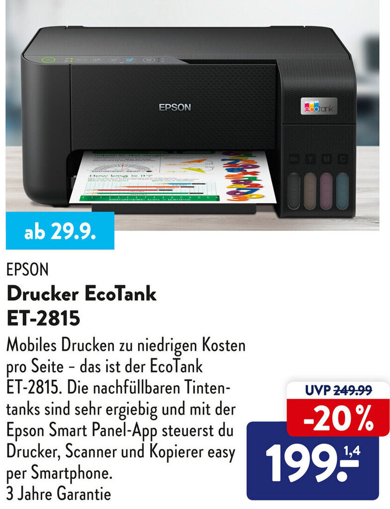 Epson Drucker Ecotank Et Angebot Bei Aldi S D