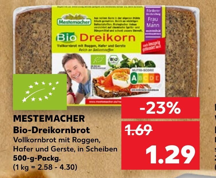 Mestemacher Bio Dreikornbrot 500g Angebot Bei Kaufland