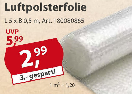 Luftpolsterfolie Angebot Bei Sonderpreis Baumarkt