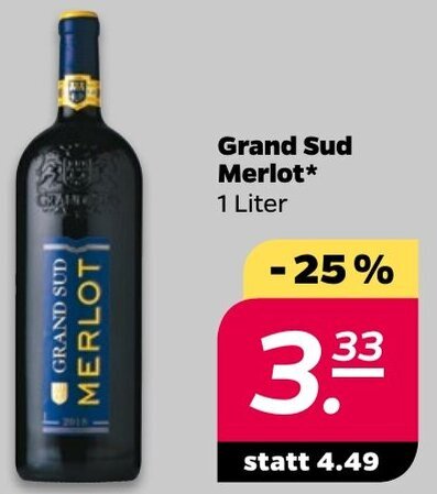 Grand Sud Merlot 1 Liter Angebot Bei NETTO