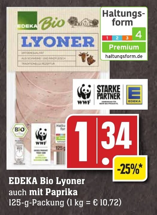 Edeka Bio Lyoner Auch Mit Paprika G Packung Angebot Bei Edeka Neukauf