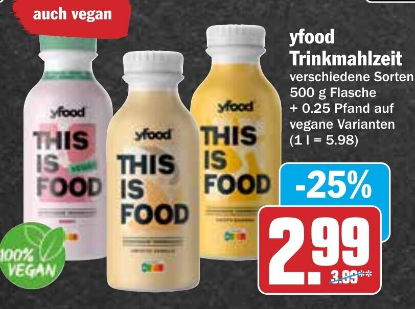 Yfood Trinkmahlzeit G Flasche Angebot Bei Hit