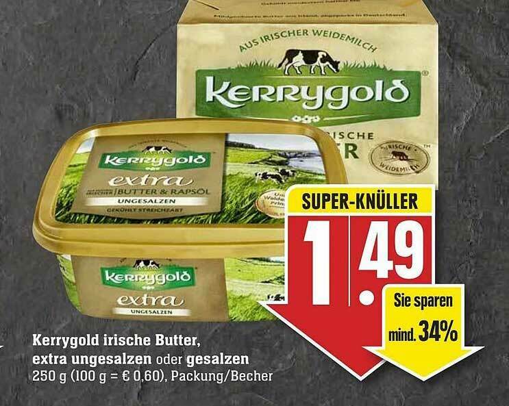 Kerrygold Irische Butter Extra Ungesalzen Oder Gesalzen Angebot Bei Edeka