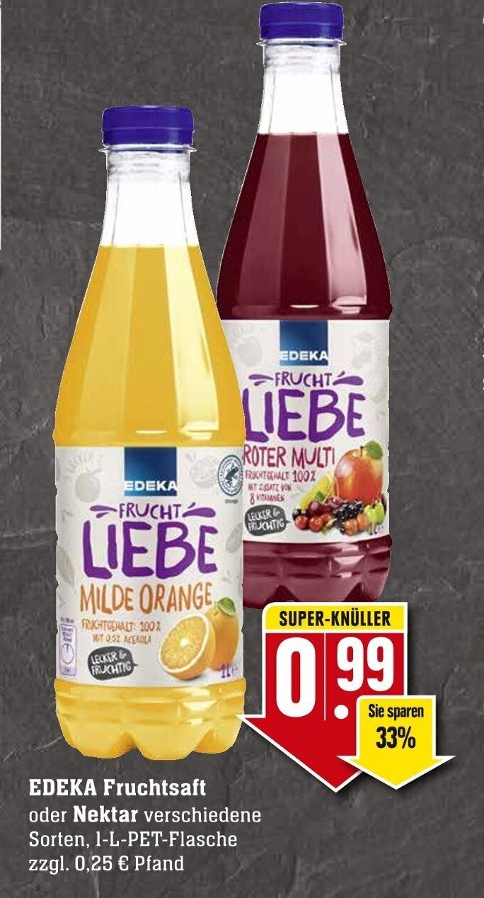 Edeka Fruchtsaft Oder Nektar 1 L Pet Flasche Angebot Bei Edeka Neukauf