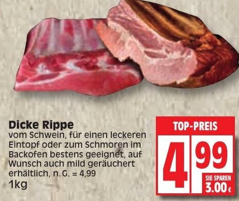 Dicke Rippe Vom Schwein Kg Angebot Bei Edeka