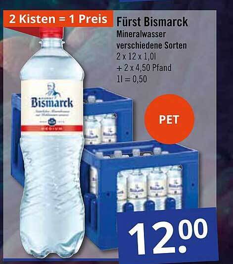 Fürst bismarck mineralwasser verschiedene sorten Angebot bei