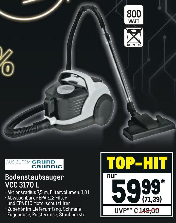 Grundig Bodenstaubsauger Vcc L Angebot Bei Metro