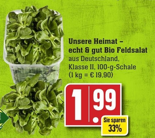 Unsere Heimat Echt Gut Bio Feldsalat G Schale Angebot Bei Edeka