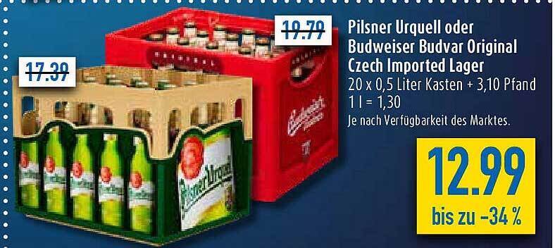 Pilsner Urquell Oder Budweiser Budvar Original Czech Imported Lager