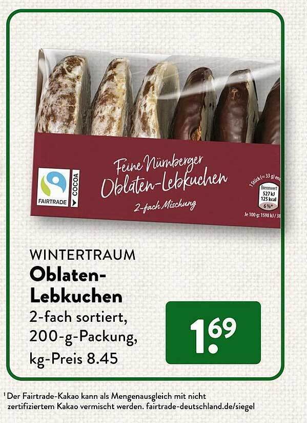 Wintertraum oblaten lebkuchen Angebot bei Aldi Süd