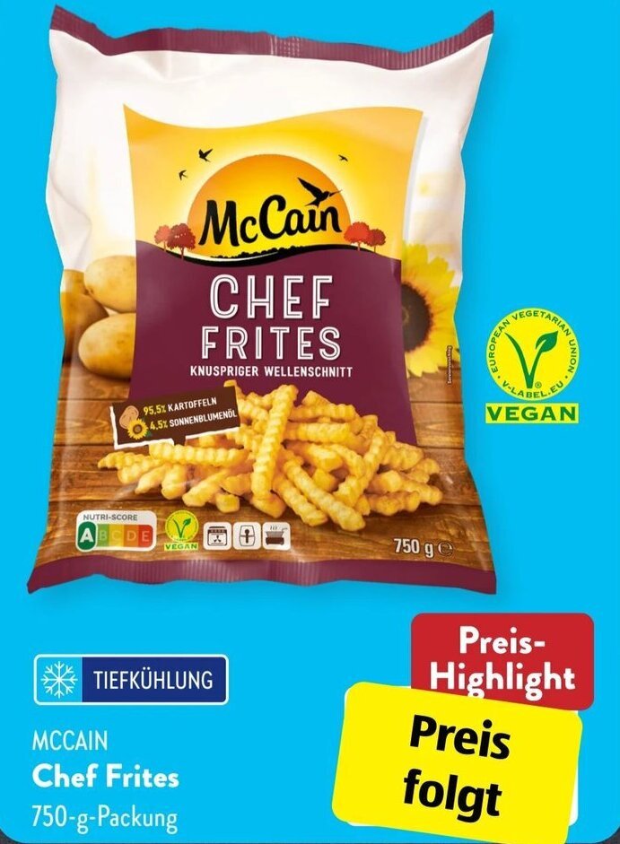 McCain Chef Frites 750 g Packung Angebot bei Aldi Süd