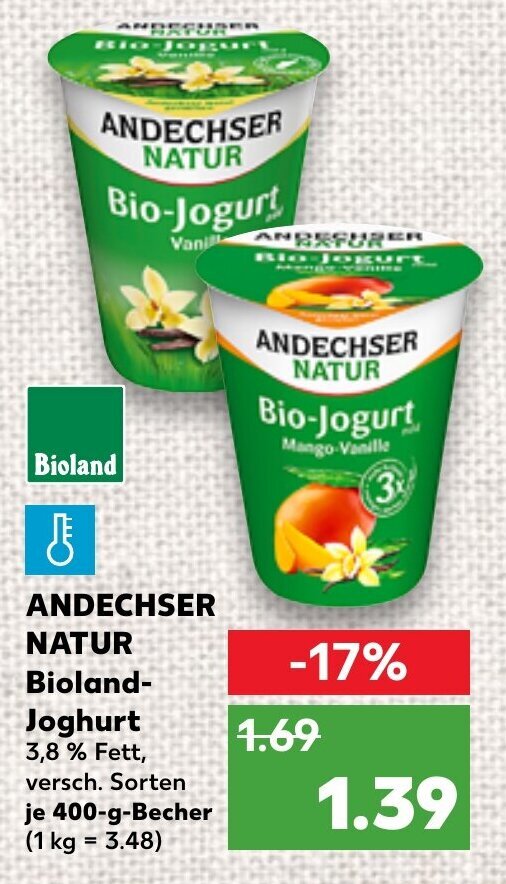 Andechser Natur Bioland Joghurt G Becher Angebot Bei Kaufland