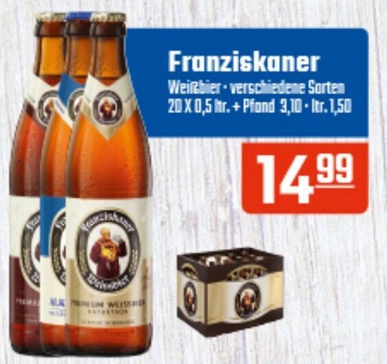 Franziskaner Weissbier 20x0 5L Angebot bei Hörl Getränke