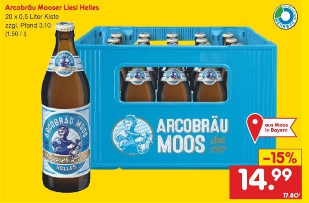 Arcobr U Mooser Liesl Helles X Liter Kiste Angebot Bei Netto