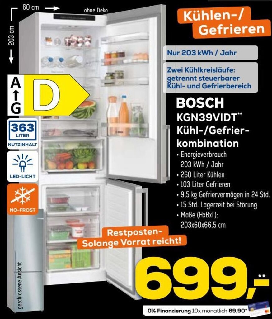 Bosch Kgn Vidt K Hl Gefrierkombination Angebot Bei Euronics