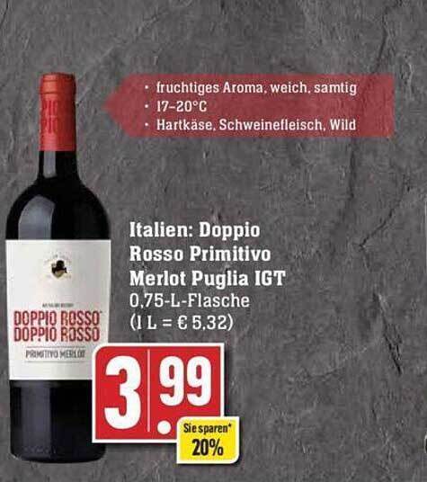 Italien Doppio Rosso Primitivo Merlot Puglia Igt Angebot Bei Edeka