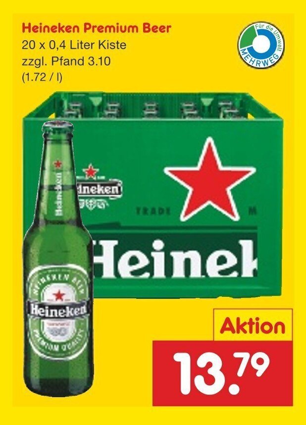 Heineken Premium Beer Ml Angebot Bei Netto Getr Nke Discount