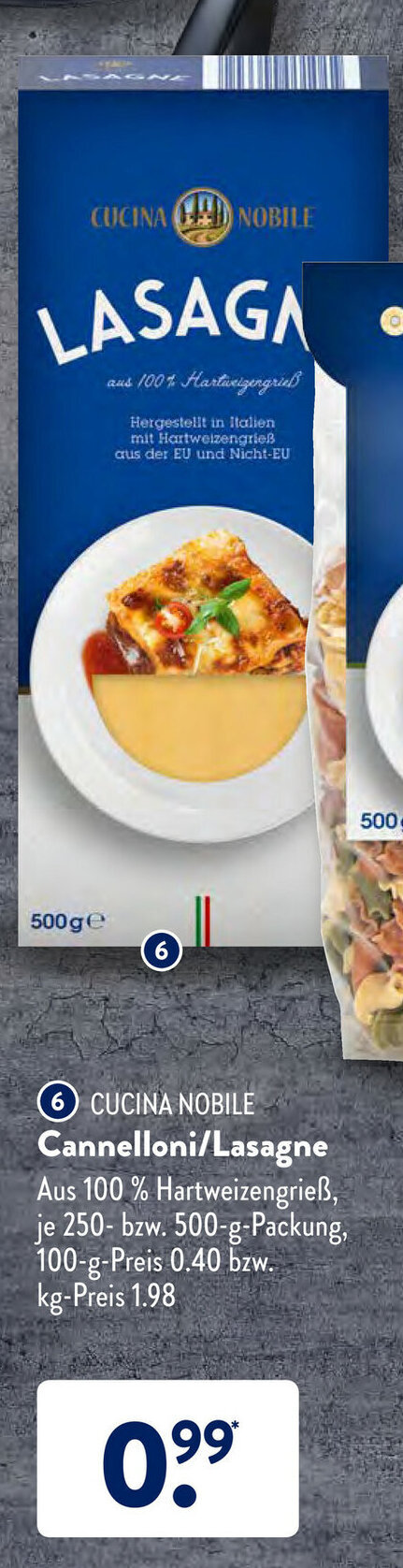 Cucina Nobile Cannelloni Lasagne 500g Angebot bei Aldi Süd