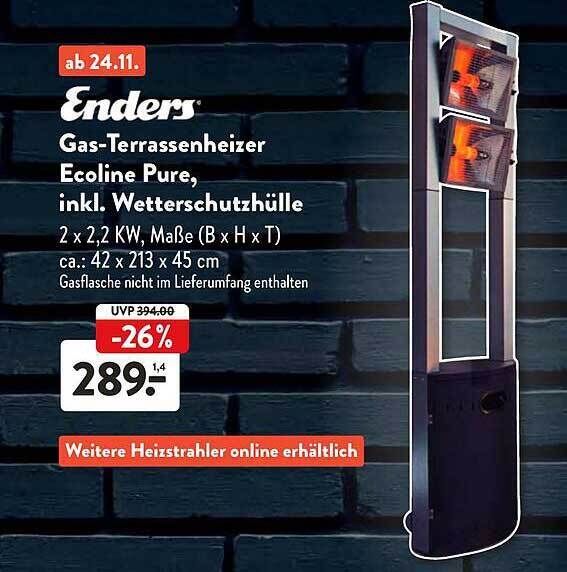 Enders Gas Terrassenheizer Ecoline Pure Inkl Wetterschutzh Lle