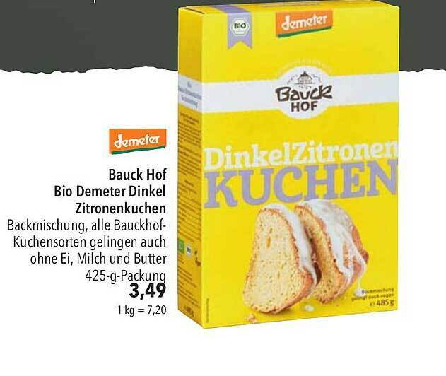 Bauck Hof Bio Demeter Dinkel Zitronenkuchen Angebot Bei Citti Markt