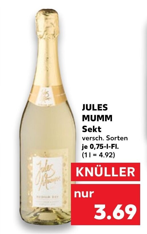 Jules Mumm Sekt 0 75 L Fl Angebot Bei Kaufland