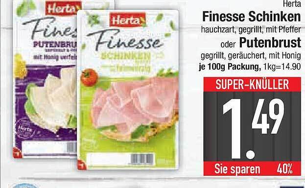 Herta Finesse Schinken Oder Putenbrust Angebot Bei E Center