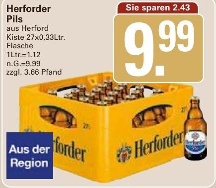 Herforder Pils Kiste X Ltr Flasche Angebot Bei Wez