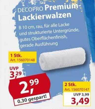 Decopro Premium Lackierwalzen Angebot Bei Sonderpreis Baumarkt