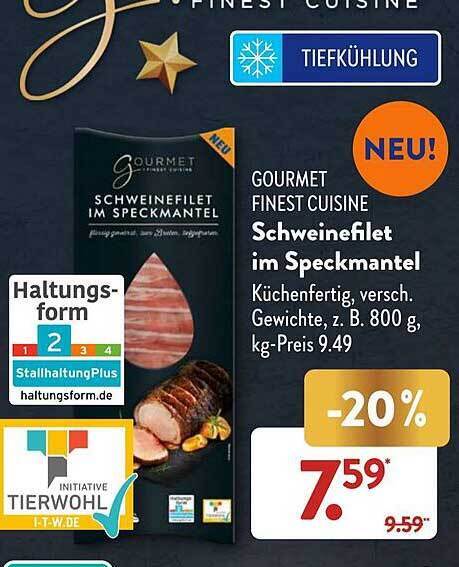 Gourmet finest cuisine schweinefilet im speckmantel Angebot bei Aldi Süd