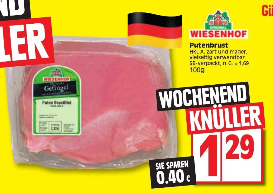 Wiesenhof Putenbrust 100g Angebot Bei Edeka