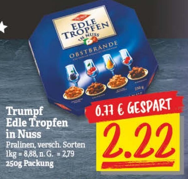 Trumpf Edle Tropfen In Nuss 250 G Packung Angebot Bei NP Discount