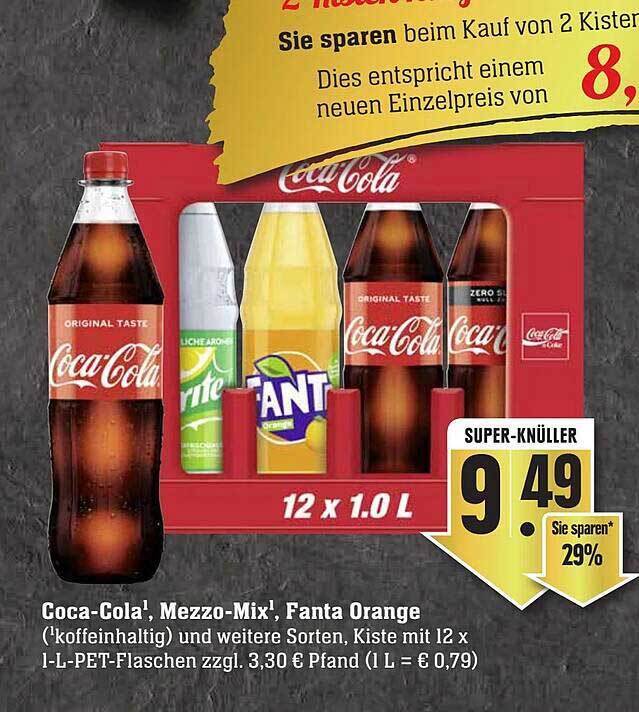 Coca Cola Fanta Orange Oder Mezzo Mix Angebot Bei Edeka