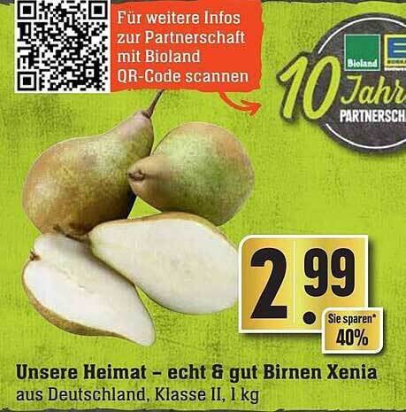 Unsere Heimat Echt Gut Birnen Xenia Angebot Bei Edeka