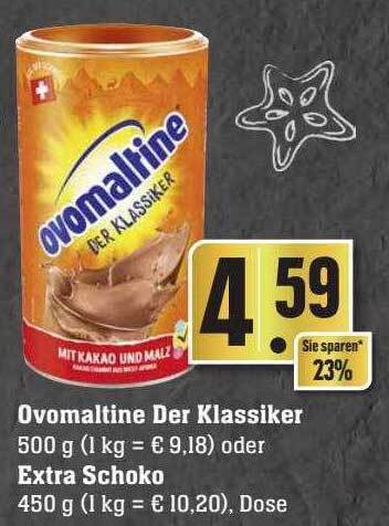 Ovomaltine Der Klassiker Oder Extra Schoko Angebot Bei Scheck In Center