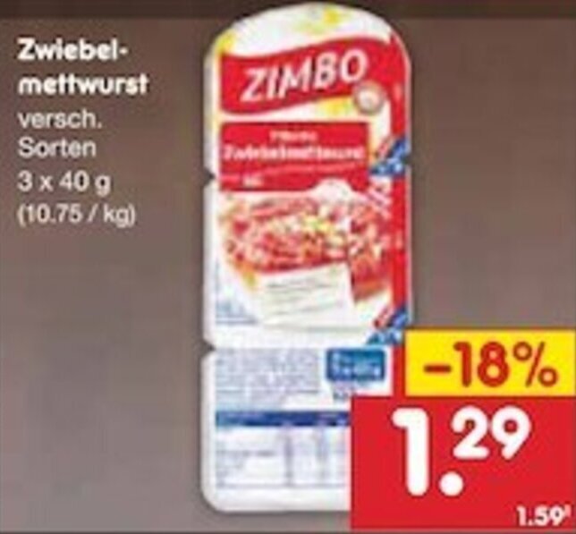 Zwiebelmettwurst 3x40 G Angebot Bei Netto Marken Discount