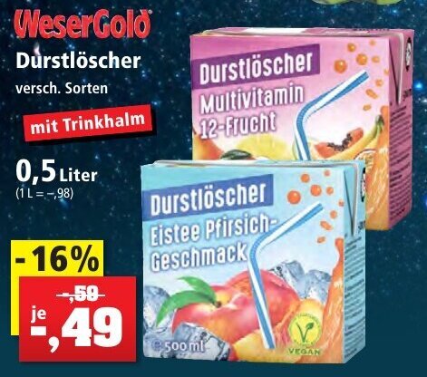 Wesergold Durstlöscher 0 5 Liter Angebot bei Thomas Philipps