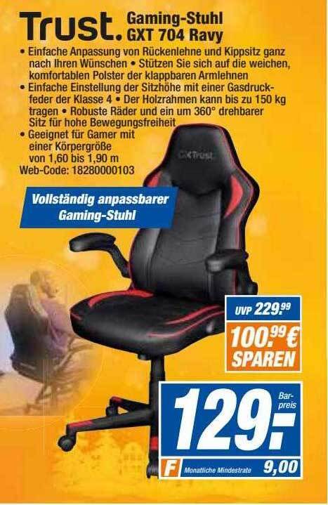 Trust Gaming Stuhl Gxt 704 Ravy Angebot Bei HEM Expert