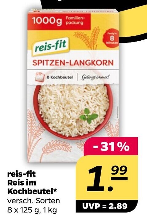 Reis Fit Reis Im Kochbeutel X G Angebot Bei Netto